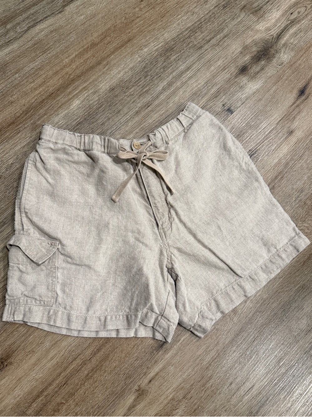 Vintage Eddie Bauer Linen Natural Beige Cargo Women's Shorts